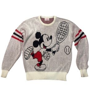 Vintage 1970s Mickey Mouse tennis sweater Walt Disney Cliff Engle